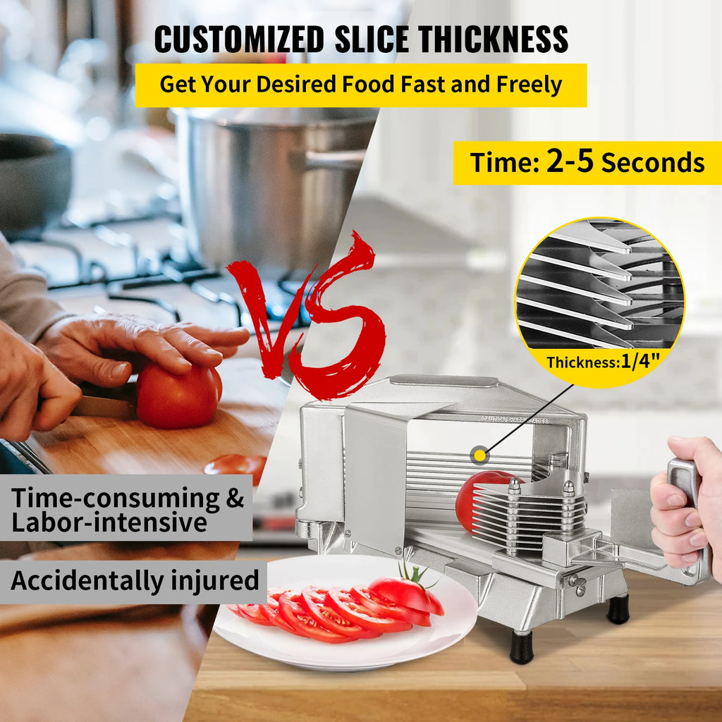 VEVOR Commercial Tomato Cheese Slicer Bench Sharp Blades Kitchen Appliance Stainless Steel Home Manual Vegetable Fruit Cutter