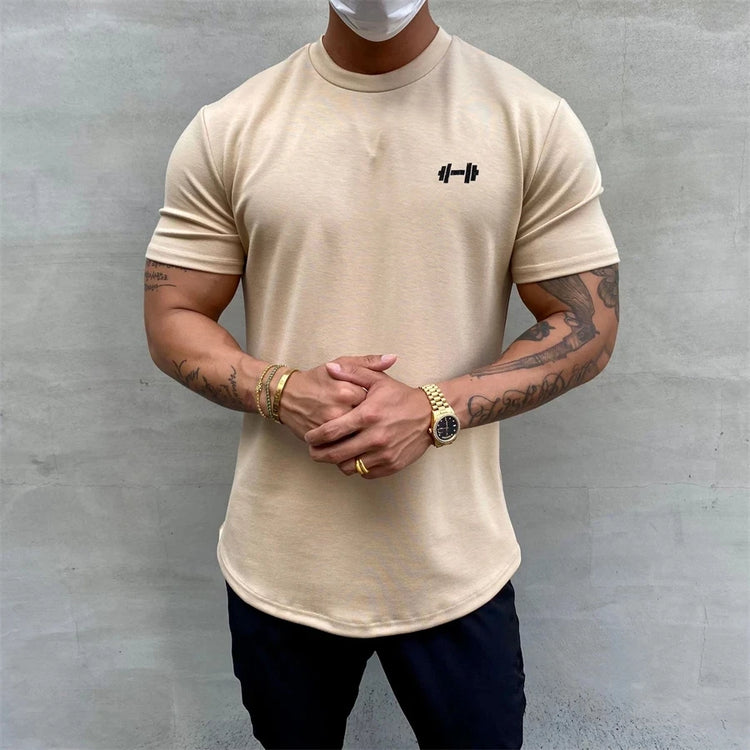 T shirt Men Summer Gym Clothing Bodybuilding Fitness Loose Casual Lifestyle Wear T-shirt Streetwear Hip-Hop Tshirt