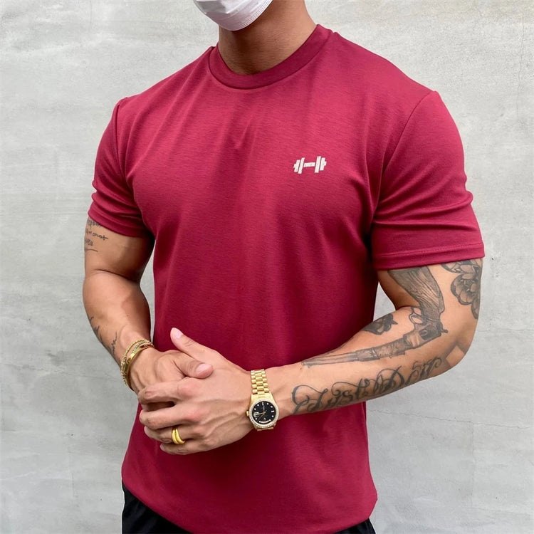 T shirt Men Summer Gym Clothing Bodybuilding Fitness Loose Casual Lifestyle Wear T-shirt Streetwear Hip-Hop Tshirt